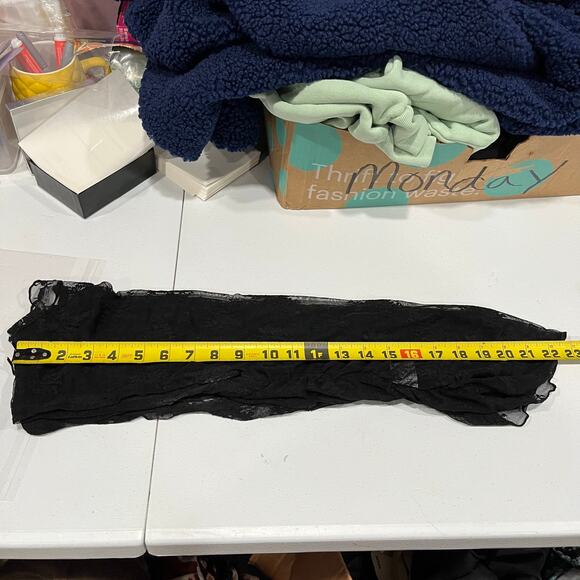 BluIvy Black Sheer Floral Mock Neck Witchy Whimsygoth Womens Size Medium - Picture 7 of 7